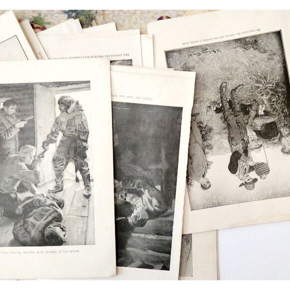 1940s Lot Of 34 Book Plate Prints Western Romance Vintage Art Ephemera DWW12B - Picture 4 of 7